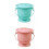 Portable bedpan with lid and handle blue pink 1