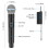 Wireless Microphones with LED Display 2-Pack Black 3