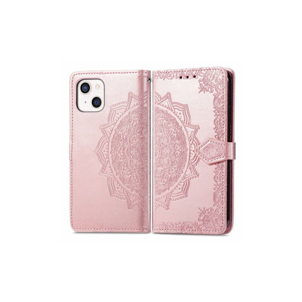 Iphone 13 Mandala Leather Case Rose Gold 940684229826