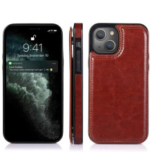 iPhone 13 case with card slot brown