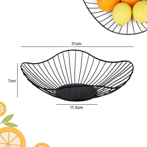 Black metal wire fruit bowl for kitchen counter 1