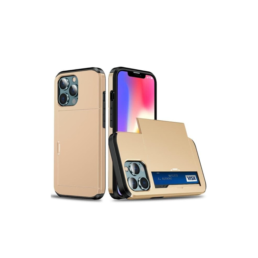Iphone 13 Hybrid Case With Card Slot Gold 940684237159