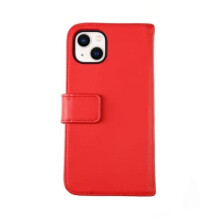 RV Wallet Case Genuine Leather for iPhone 13 Mini Red
