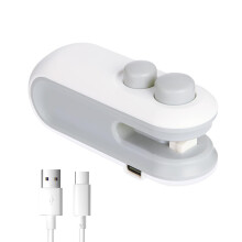 Mini sigillatrice e taglia sacchetti ricaricabile tramite USB-C, colore bianco