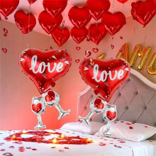 Set di 2 palloncini a forma di cuore per bicchieri da vino per San Valentino