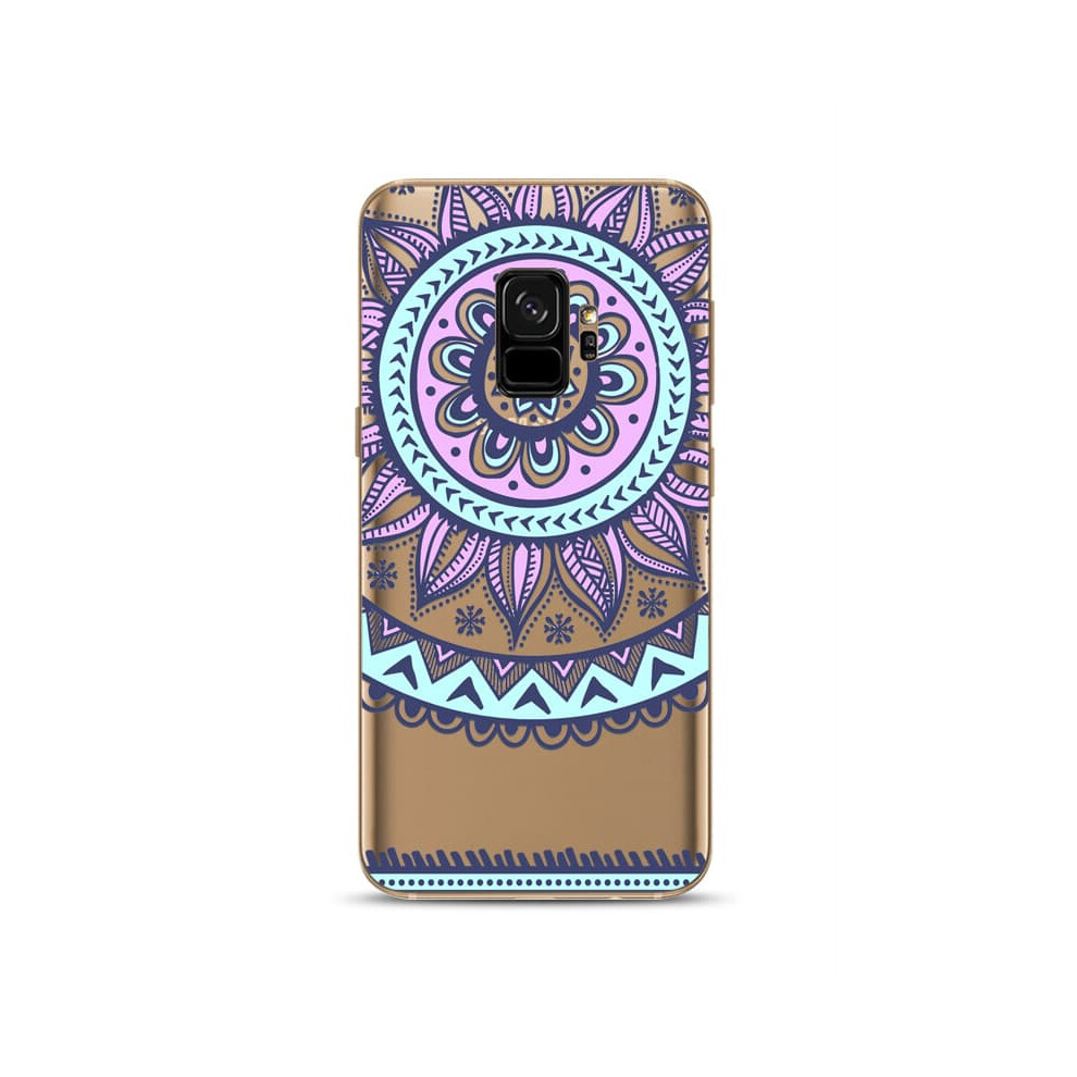 Samsung Galaxy S9 Case Soft Transparent Mandala Blue 940684224319