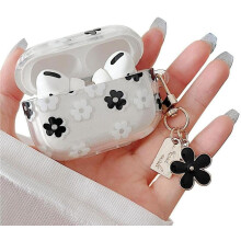 AirPods Pro 2 Clear Case with Floral Cartoon Design and