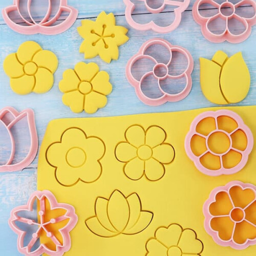 Flower Cookie Cutter Set Baking Tool 8 Pieces 1