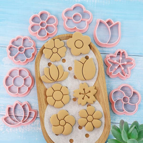 Flower Cookie Cutter Set Baking Tool 8 Pieces 2