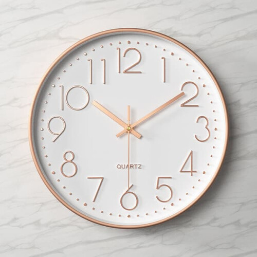 White Radio-Controlled Wall Clock with Automatic Time 1