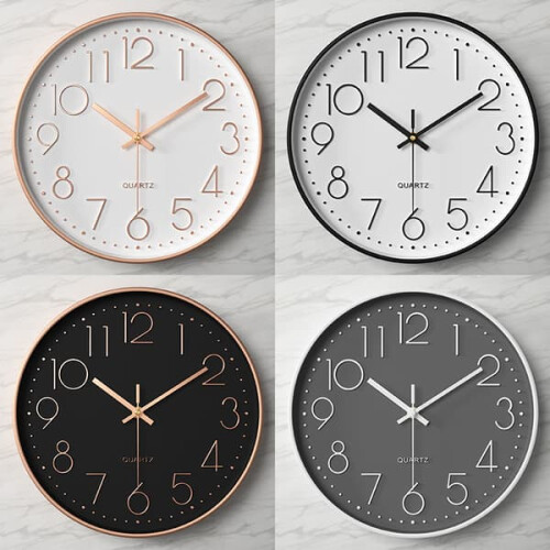 White Radio-Controlled Wall Clock with Automatic Time 2
