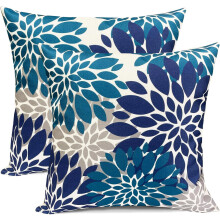 Conjunto de 2 capas de almofada de linho com bolinhas pretas, 45x45 cm (18x18 polegadas).