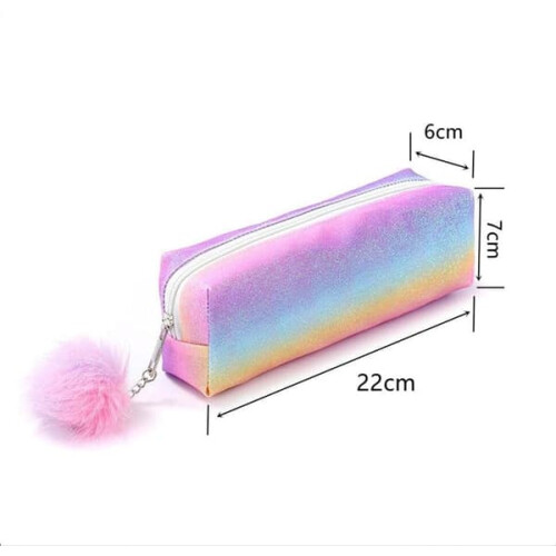 Rainbow sequin pencil case large 2