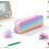 Rainbow sequin pencil case large 4