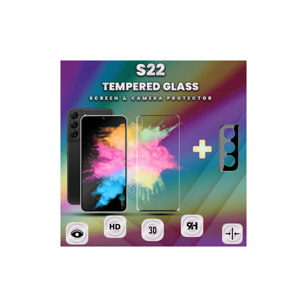 Samsung S22 Tempered Glass Screen Protector And Lens 940684239610