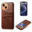 Leather iPhone 13 Case with Card Slot Brown 1