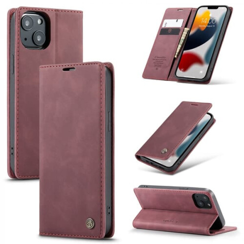 CaseMe slim wallet case for iPhone 13 red