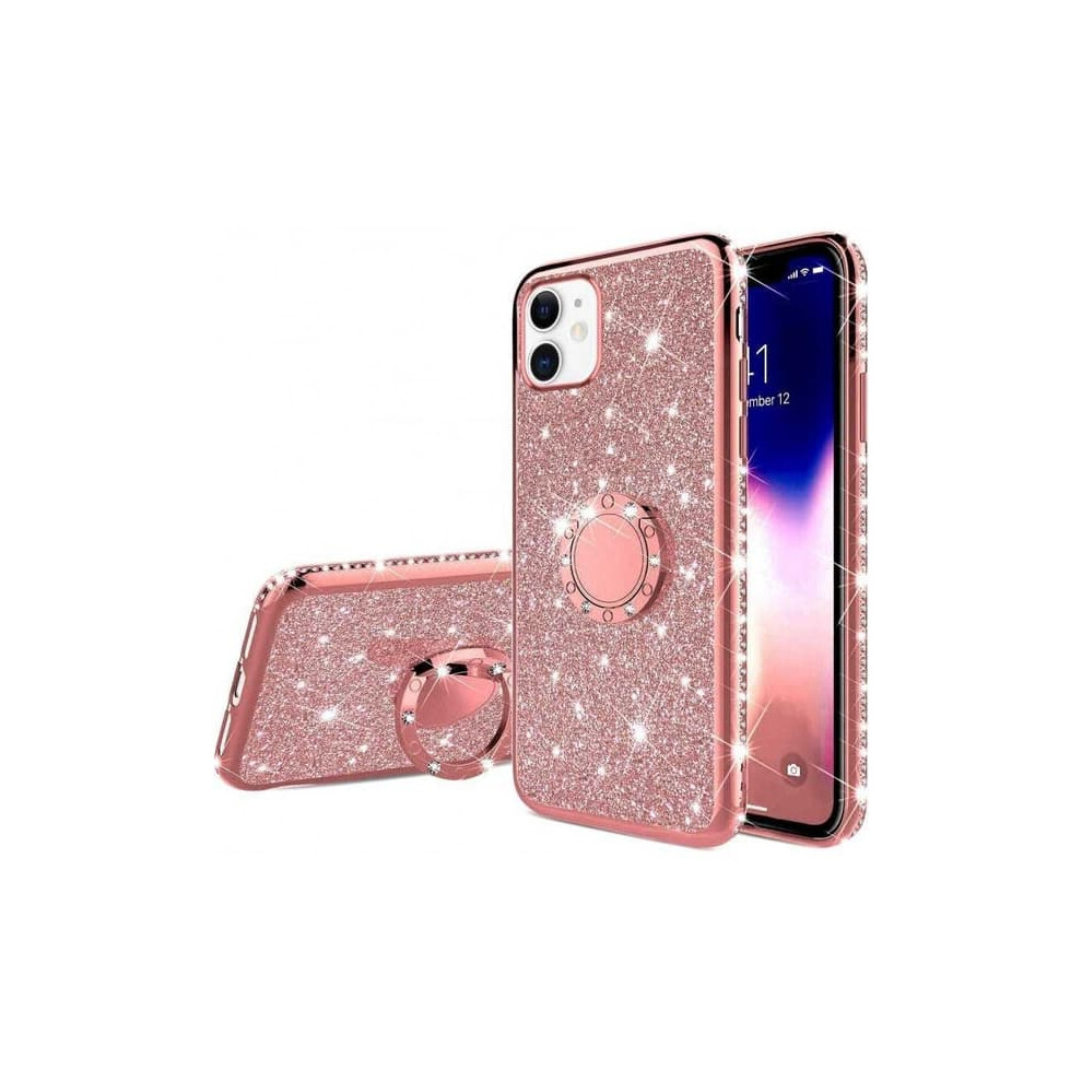 Iphone 13 Shockproof Case With Ring Holder And Rhinestone 940684239375