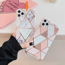 Ag luí le iPhone13 Cás Marmair Stylish Préimhe Bándearg