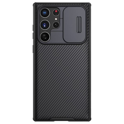 Capa Nillkin CamShield compatível com Samsung Galaxy S22 Ultra, preta.