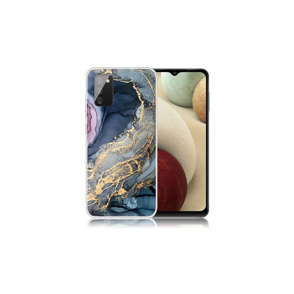 Marble Pattern Case For Samsung Galaxy A02s Blue Gold Blue,Gold 940684225101