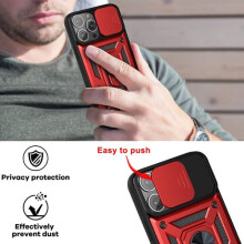 CamShield Armor Hybrid Ring Case for iPhone 13 Pro Max Red