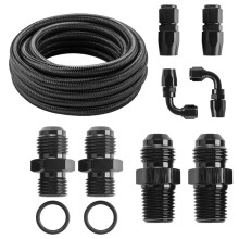 Kit Tubo di Raffreddamento Trasmissione Automatica AN6 da 15 Piedi per 4L60E 4L65E - Kit Tubo Flessibile Intrecciato In Nylon Nero