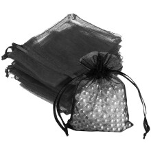 50 Geschenktüten / Organzabeutel - Schwarz