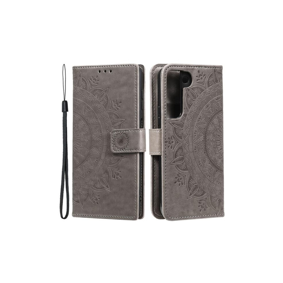 Skalo Samsung S22 Wallet Case Mandala Gray 940684241019