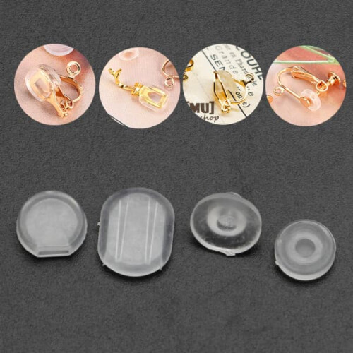 Silicone Clip-on Earring Pads 100 pcs 4 Sizes 2
