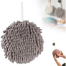 Fuzzy Ball Håndkle Absorberende Chenille Grå 1Pk