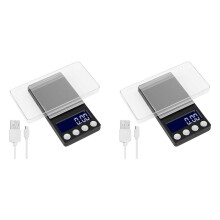 2X Digital Kitchen Scales,USB Rechargeable Pocket Scale 500G/0.01G  Scale Electronic Jewelry Food Grams Scale