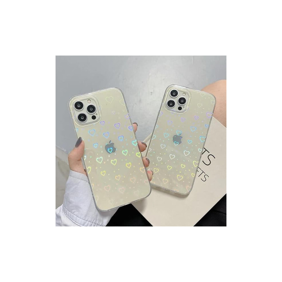 Holographic Iphone 13 Pro Max Case 3D Hearts One Size White 940684240517