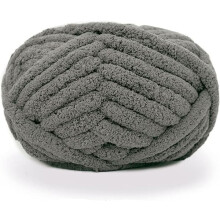 Chunky Chenille Yarn for Hand Knitting Blankets Dark Gray