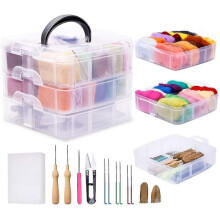 Needle Felting Kit Wool Roving 24 Colors