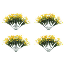 32Pcs Artificial Flowers Outdoor Uv Resistant Plants, 32 Branches Faux Plastic Greenery Shrubs Plants Yellow