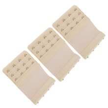 Extensie elastică pentru sutien bej, cu 4 cârlige, pachet de 3