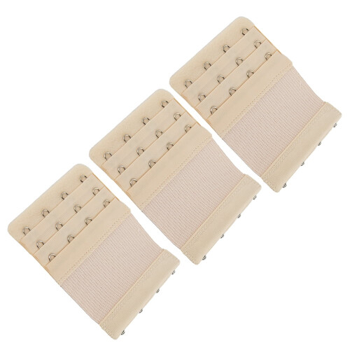 Extensie elastică pentru sutien bej, cu 4 cârlige, pachet de 3