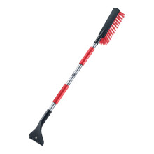 Escova de neve extensível vermelha para carro com raspador de gelo (1 peça)