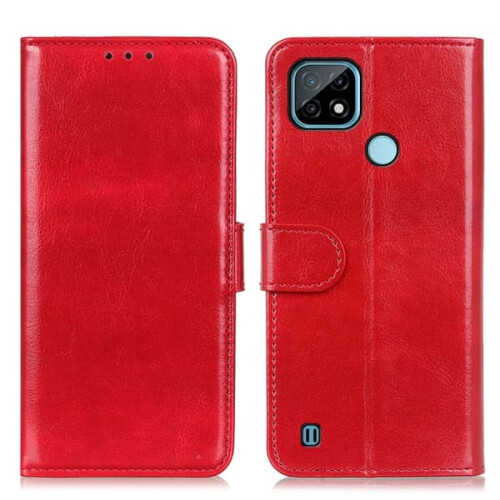 Realme C21 leather case red