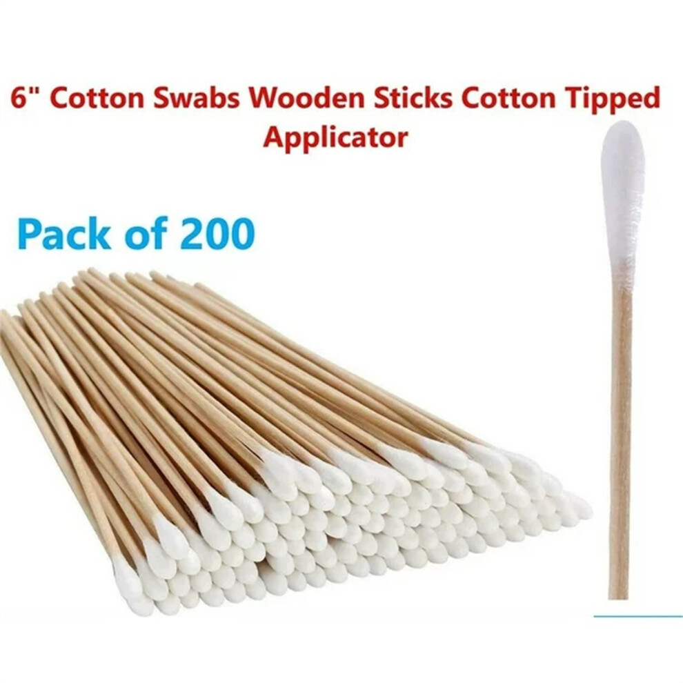 Cotton Swabs Wooden Sticks 6 Inch 200 Pcs
