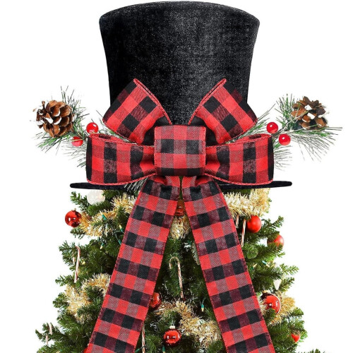 Christmas Hat Decoration Black Retractable Tree Topper with