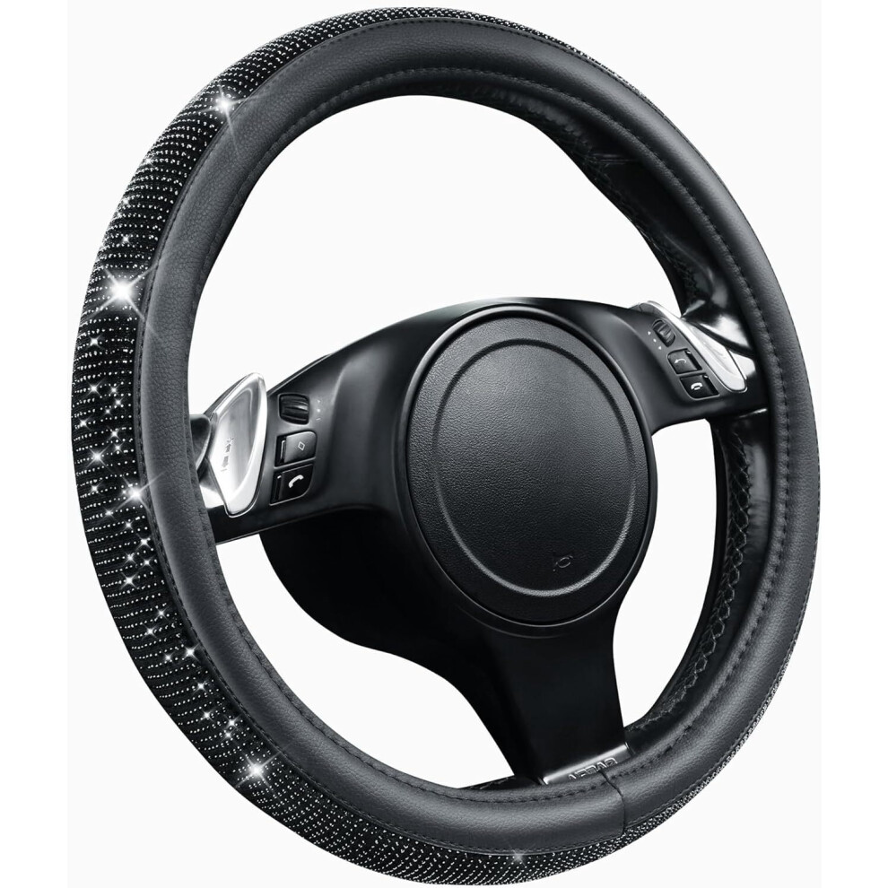 Steering Wheel Cover Diamond Universal 14.5-15 Inch Black 900223130457