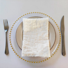 Servetter i bomull och linne, handgjorda, tvättbara, 30x30 cm, 6-pack