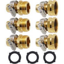 Kit de réparation de raccords pour tuyau d'arrosage avec colliers de serrage, embout cannelé 3/4".