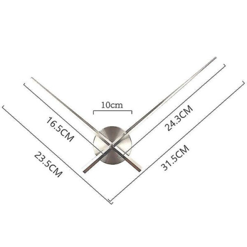3D Clock Hands Silver Quartz Wall Clock DIY Home Decor 1