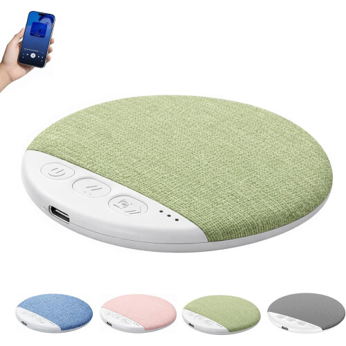 Enceinte Bluetooth oreiller grise, son stéréo avec bruit blanc