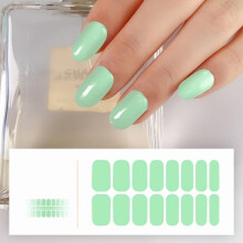 Tiras de uñas de color sólido, cobertura completa, 24 unidades