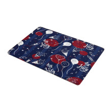 Patriotic 4th of July Door Mat Red White Blue 18x30 in