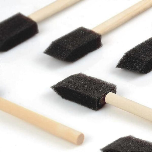 Foam Paint Brushes with Wooden Handle 1 inch 100 pcs 2
